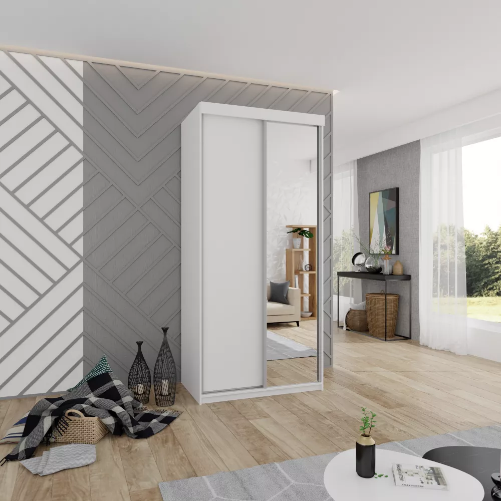 Skapis Top 23 ar LED · Balts · 100 × 62 × 200 cm