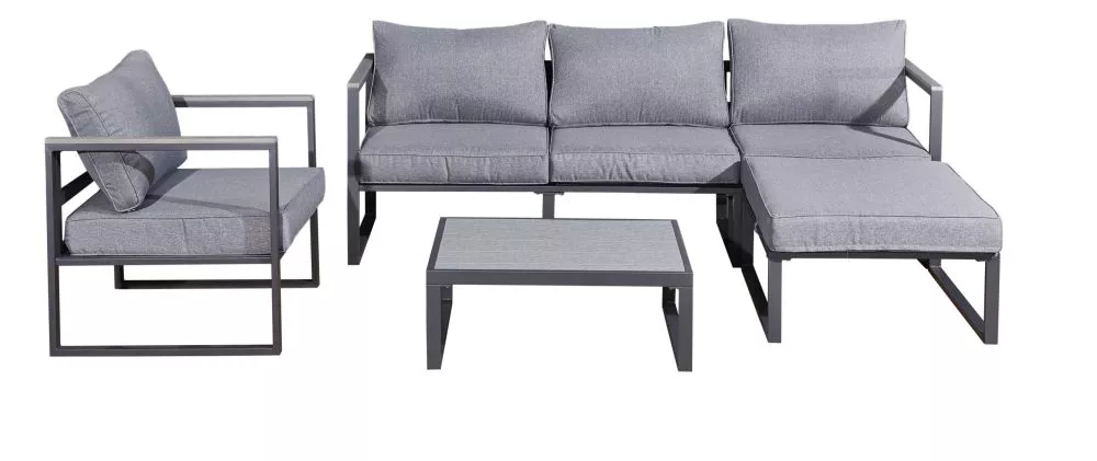 Komplekts Mostrare Personu skaits: 5, Korpusa krāsa: melns, Elementu krāsa: pelēks, · 204 × 67 × 63 cm