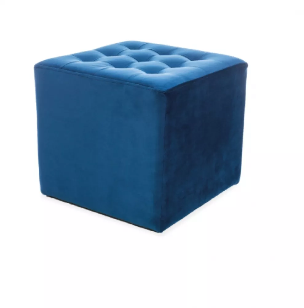 Pufs Lori Velvet Auduma numurs: Bluvel 86, · Zils · 39 × 34 × 39 cm