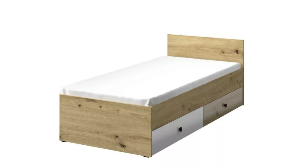 Bērnu gulta Nero 14 gloss 90x200 ar stelāžu Guļamvietas platums: 90 cm, Guļamvietas garums: 200 cm, · 94 × 203 × 41 cm