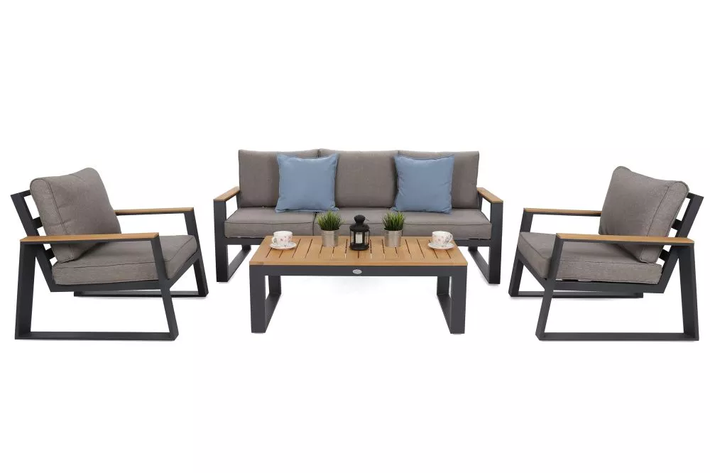 Terases mēbeles Rimini Grey Materiāls: alumīnijs + tehnorotangs, · Bēšs