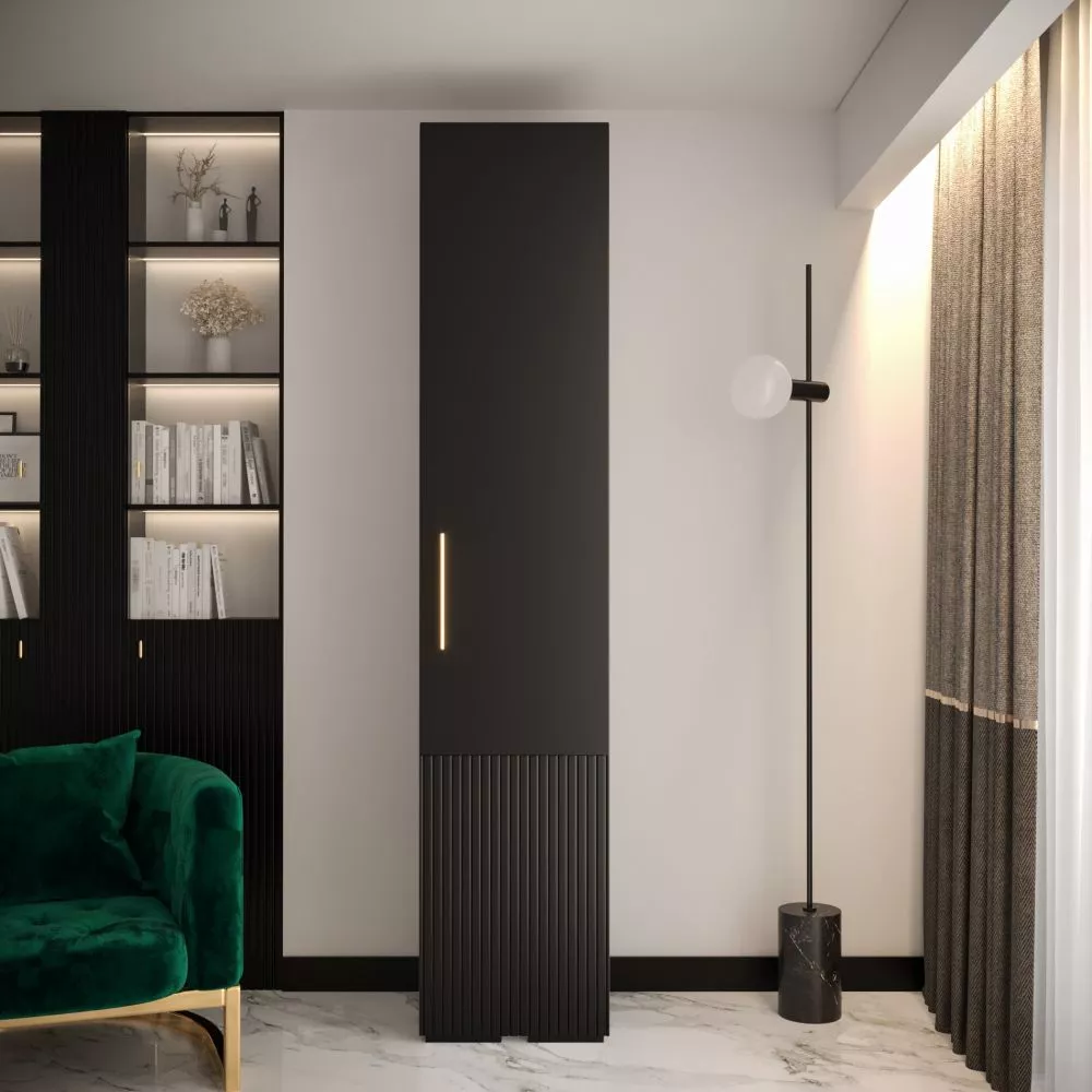 Skapis Manhattan Ryfel 3 · Melna · 50 × 47 × 236.7 cm
