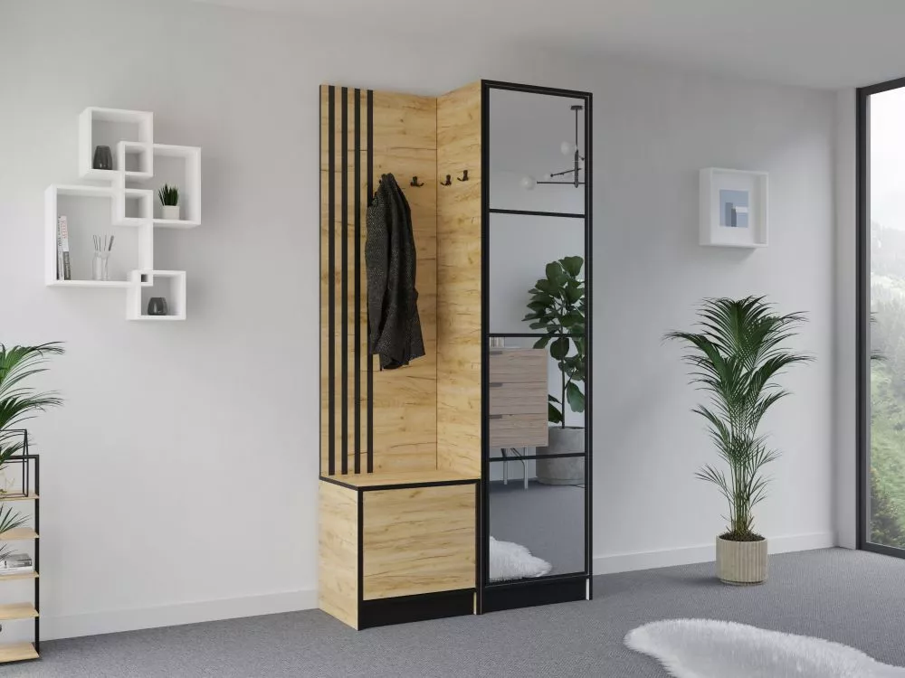 Koridora iekārta Eden Plus 11 · Ozols craft zelts · 106.2 × 39 × 205 cm