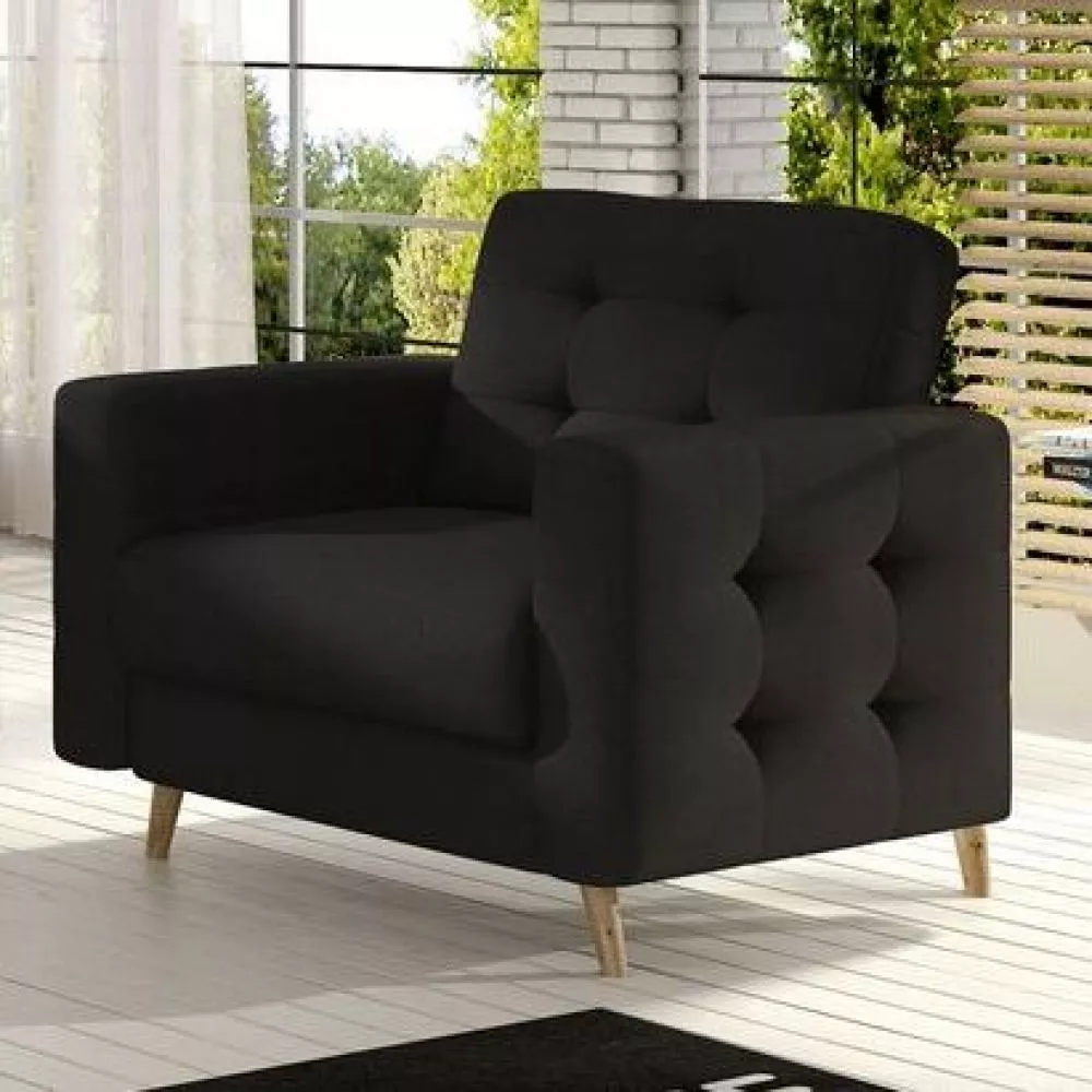 Mīksts krēsls Asgard 1S standard · Melns · 107 × 92 × 86 cm
