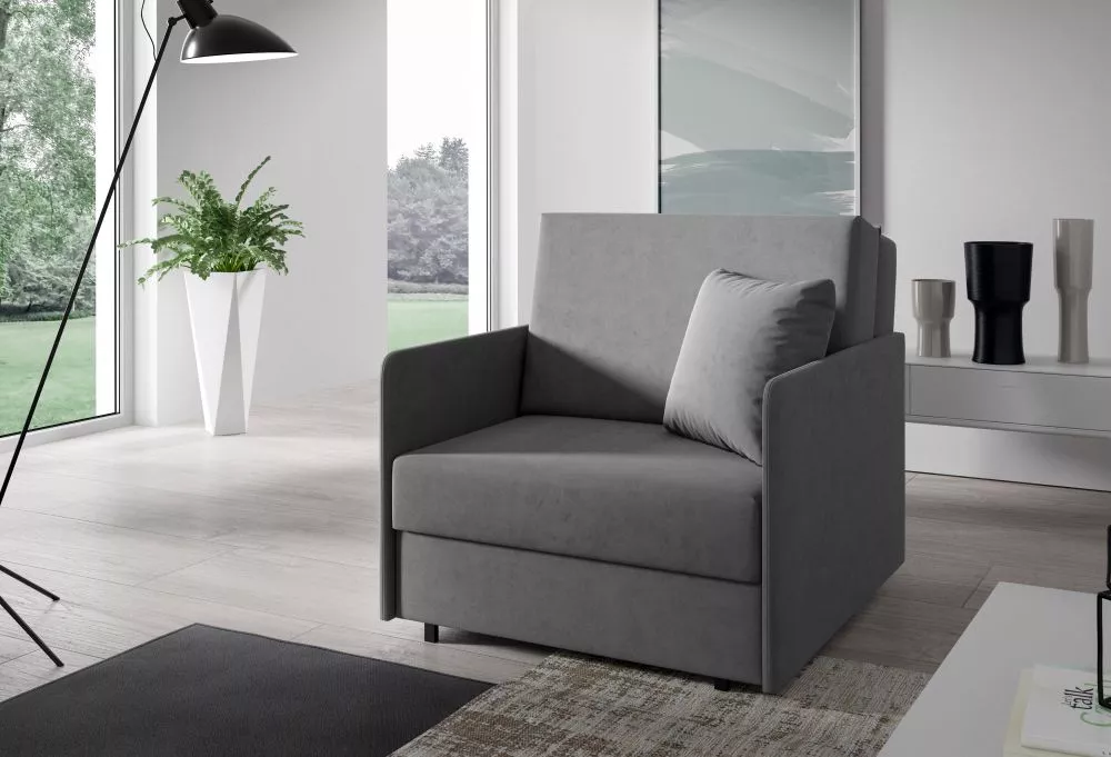 Mīksts krēsls Americano 166 standard Sēdvietas dziļums: 60 cm, · Pelēks · 90 × 90 × 85 cm