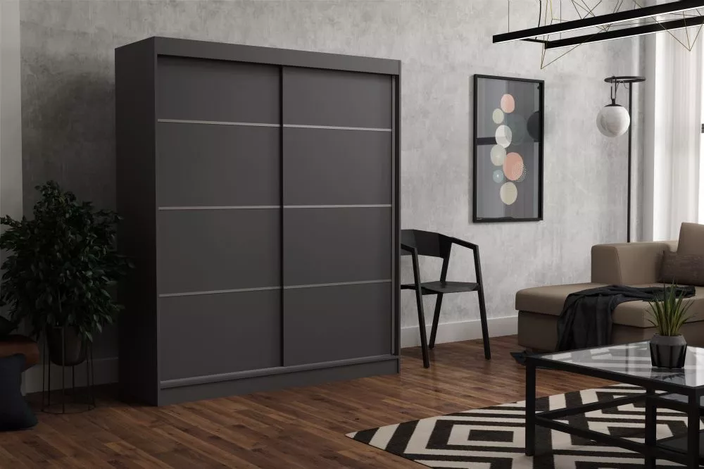 Skapis Rob · Antracīts · 180 × 60 × 215 cm
