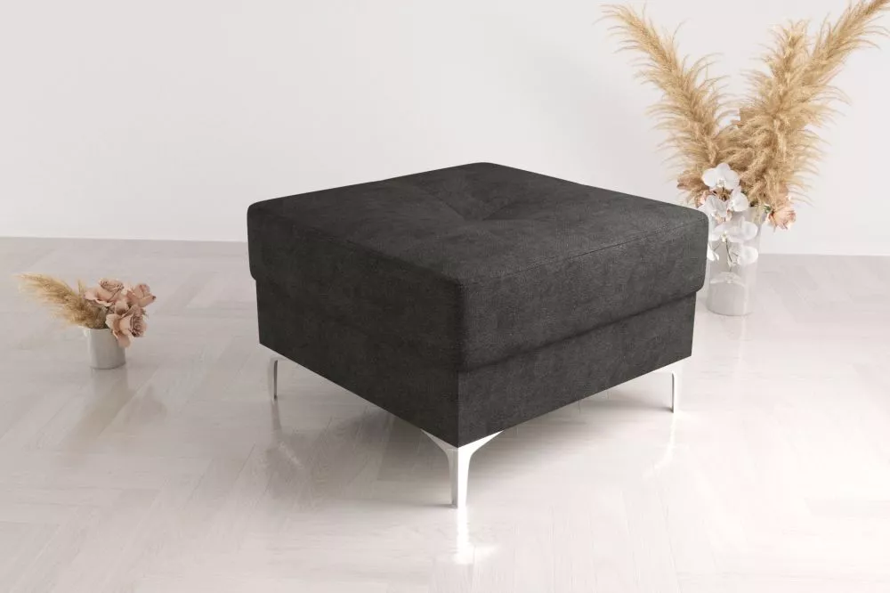 Pufs Orion Square P Standard Auduma numurs: Moly 99, · Melns · 55 × 49 × 55 cm