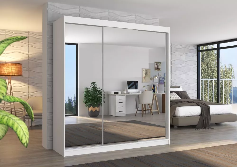 Skapis Austin Mirror · Balts · 200 × 58 × 215 cm