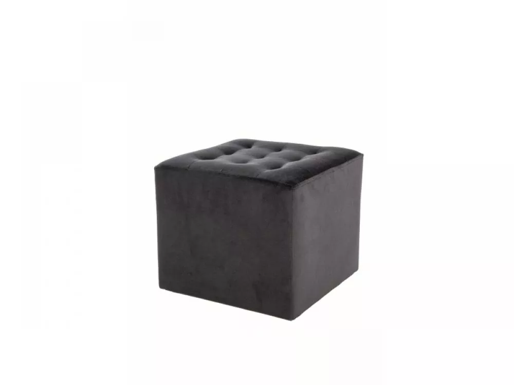 Pufs Lori Velvet Auduma numurs: Bluvel 19, · Melns · 39 × 34 × 39 cm