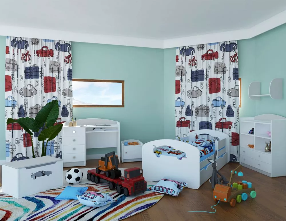Bērnu gulta Happy Design Auto L04 160x80 ar stelāžu Guļamvietas platums: 80 cm, Guļamvietas garums: 160 cm, · 92 × 164 ×