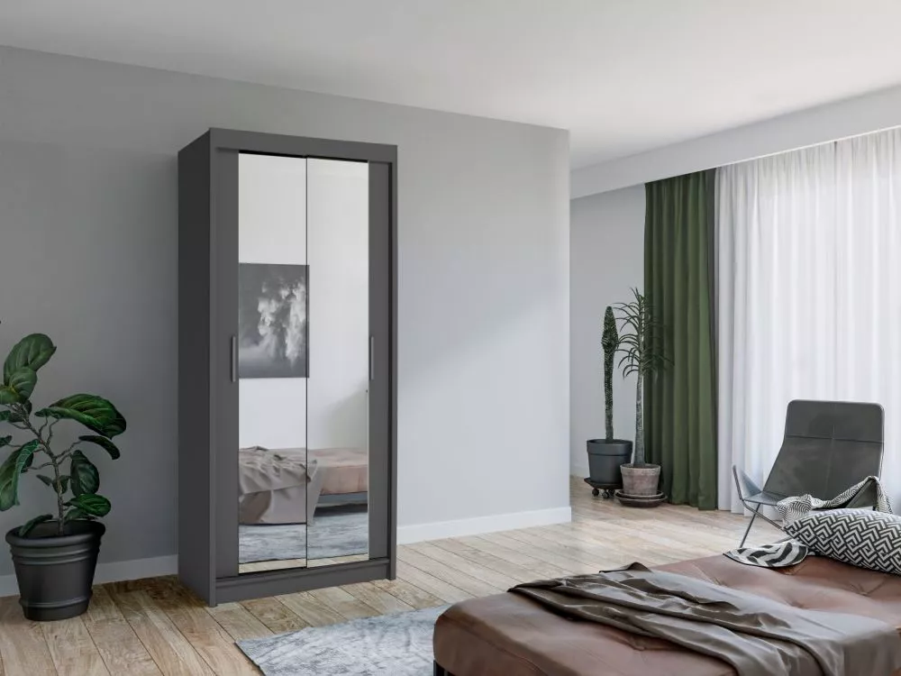 Skapis Mini Chanti 90 · Pelēks · 90 × 61 × 200 cm