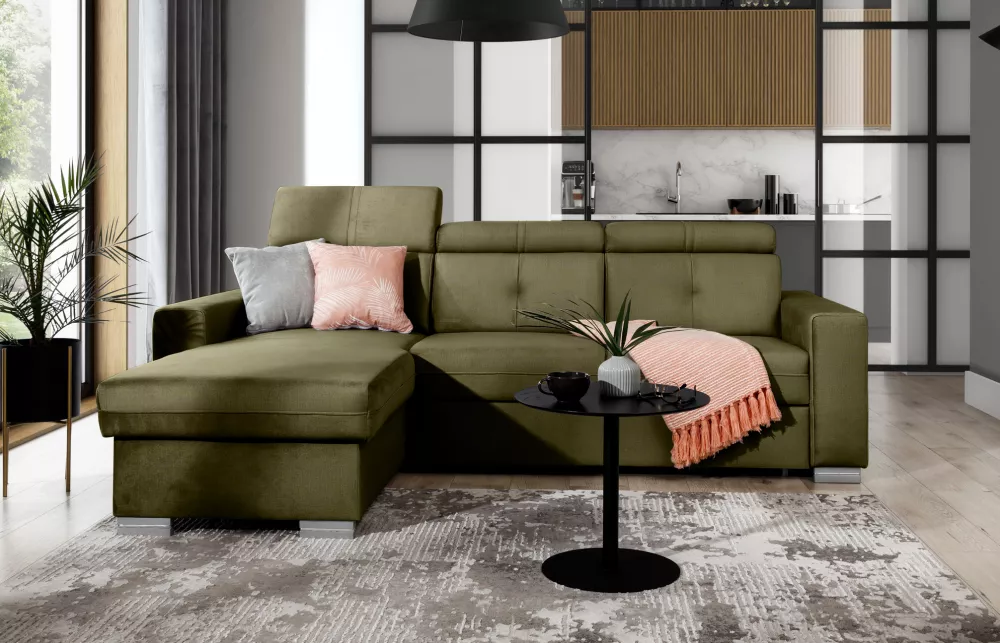 Dīvāns Fresia Premium Standard · Olīvu · 176 × 247 × 104 cm