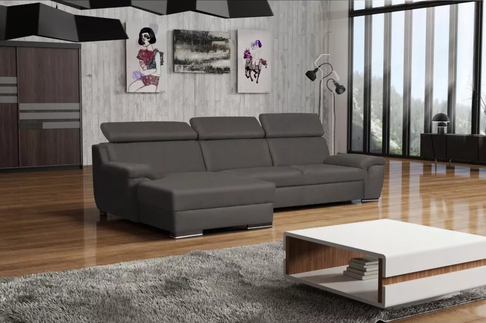 Dīvāns Deluxe L standard · Tumši pelēks · 172 × 290 × 81 cm