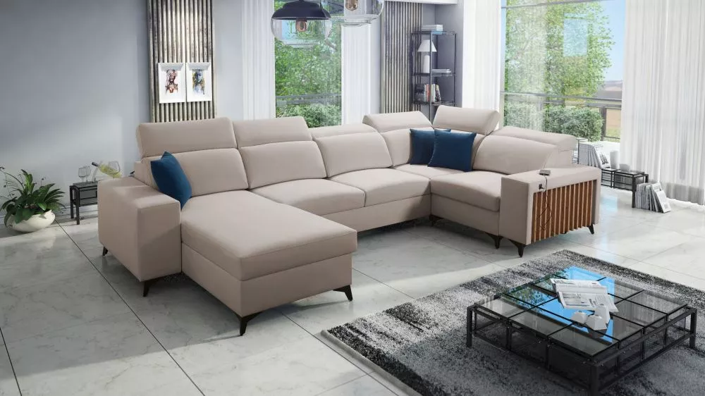 Dīvāns Bartone 4 Standard · Kapučino · 203 × 361 × 83 cm