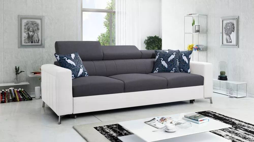 Dīvāns Baltico Premium Sofa Standard · Tumši pelēks + balts · 99 × 236 × 83 cm