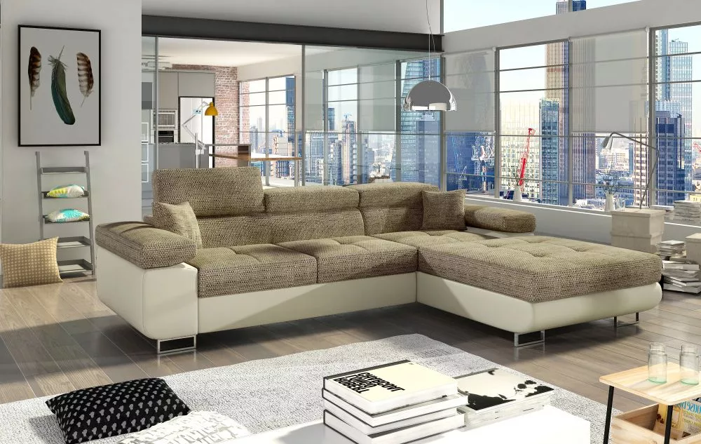 Dīvāns Armando Lux Standard · Bēšs + krēms · 205 × 280 × 90 cm