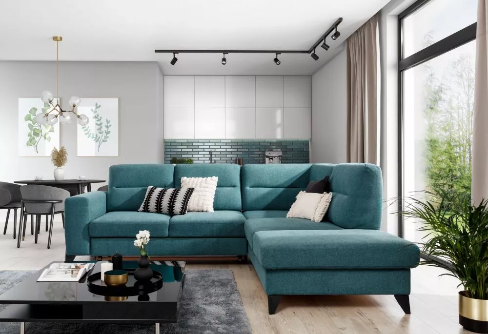 Dīvāns Cassara Premium Standard · Zila · 237 × 277 × 100 cm