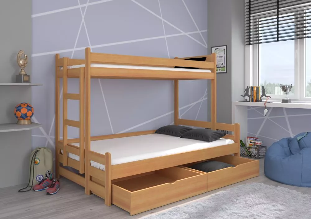 Bērnu gulta Beniamin Basic ar stelāžām Kāpņu puse: Pa kreisi, Guļamvietas platums: 120 cm, Guļamvietas garums: 200 cm, ·
