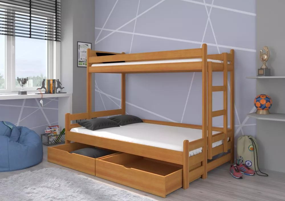 Bērnu gulta Beniamin Basic ar stelāžām Kāpņu puse: Pa labi, Guļamvietas platums: 120 cm, Guļamvietas garums: 200 cm, · A