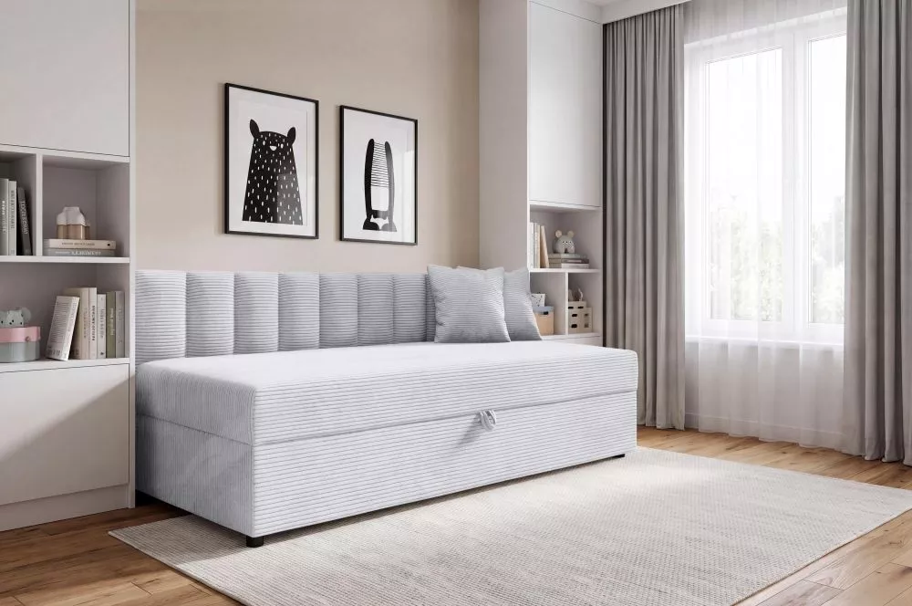 Bērnu gulta Remo 2 Boxspring Standard Guļamvietas platums: 82 cm, Guļamvietas garums: 197 cm, · Gaiši pelēks · 87 × 202 