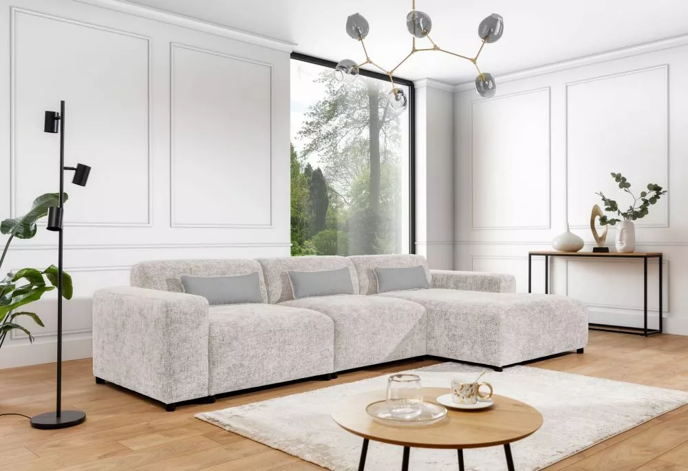 Dīvāns Roma Max Corner Standard · Gaiši bēšs · 165 × 331 × 75 cm