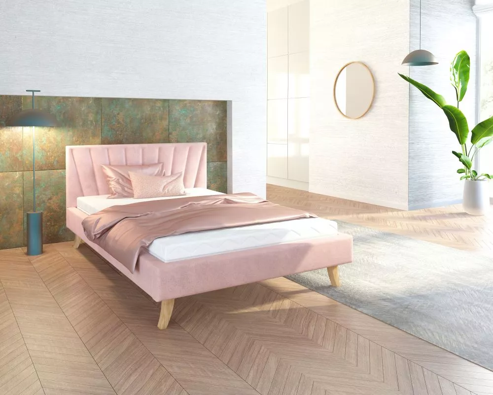 Gulta Heaven Comfort Standard ar stelāžu Guļamvietas platums: 120 cm, Guļamvietas garums: 200 cm, · Rozā · 133 × 212 × 8