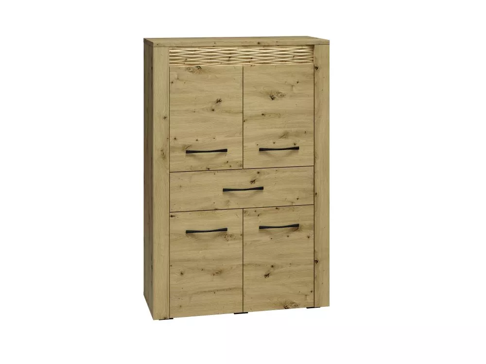 Kumode Artis 06 ar LED · Ozols artisan · 92 × 40 × 140 cm