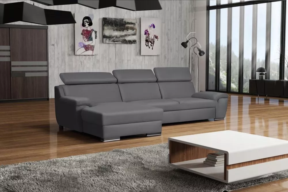 Dīvāns Deluxe L standard · Pelēks · 172 × 290 × 81 cm