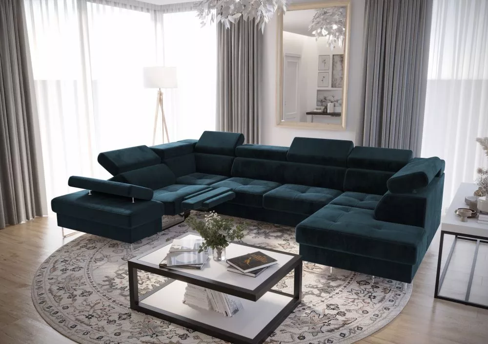 Dīvāns Galaxy Max 2 Relax standard · Zila · 215 × 350 × 74 cm