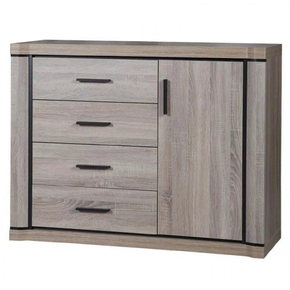 Kumode Dallas D3 · Trifeļu ozols · 117 × 43.5 × 91 cm