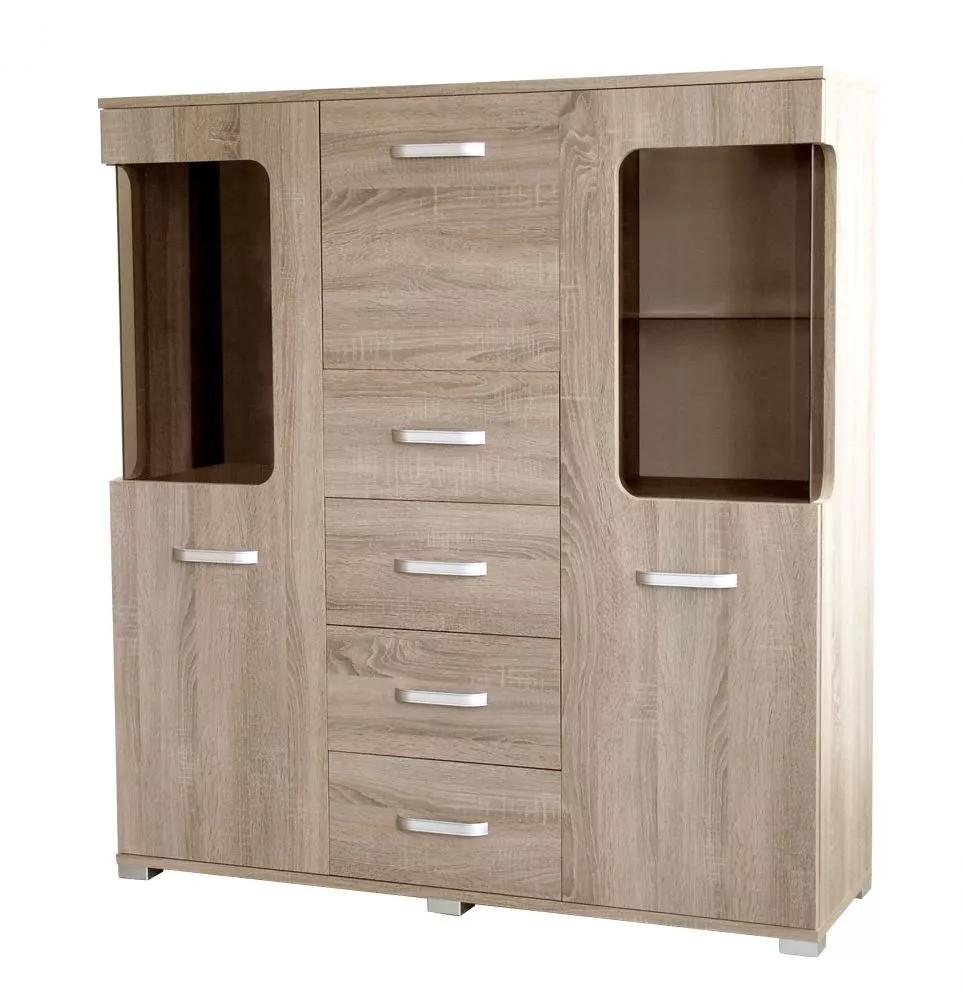 Kumode California KA-K1 · Trifeļu ozols · 125 × 40 × 135 cm