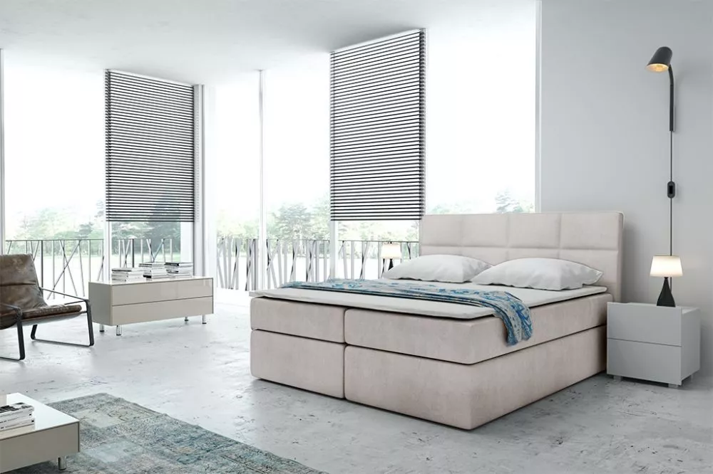 Gulta Boxspring 57 standard Guļamvietas platums: 160 cm, Guļamvietas garums: 200 cm, · Krēma · 161 × 210 × 122 cm