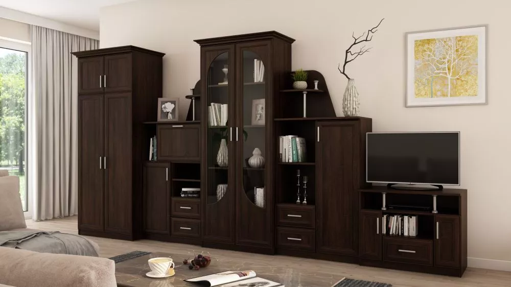 Sekcija Texas + SZ + RTV · Sonoma tumša · 400 × 50 × 205 cm