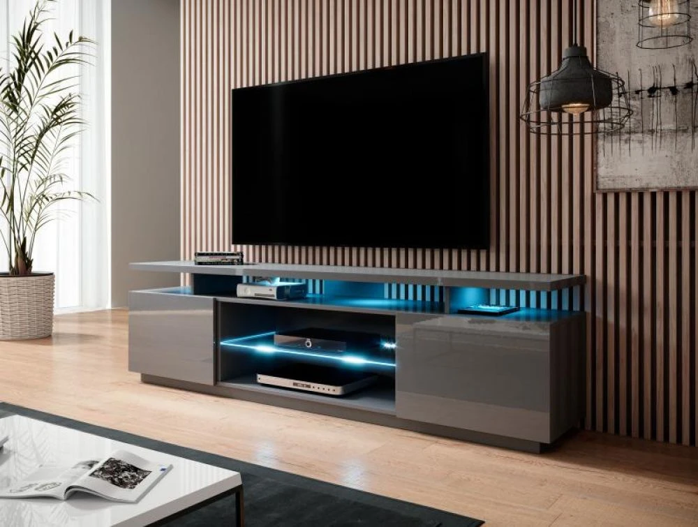 TV tumba Eva RTV ar LED · Grafīts · 180 × 40 × 56 cm