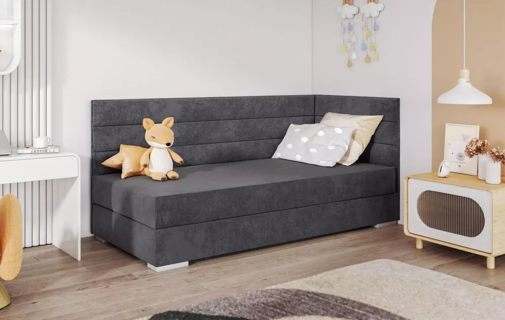 Gulta Faro 3 Boxspring Standard Guļamvietas platums: 90 cm, Guļamvietas garums: 200 cm, · Grafīts · 95 × 205 × 95 cm