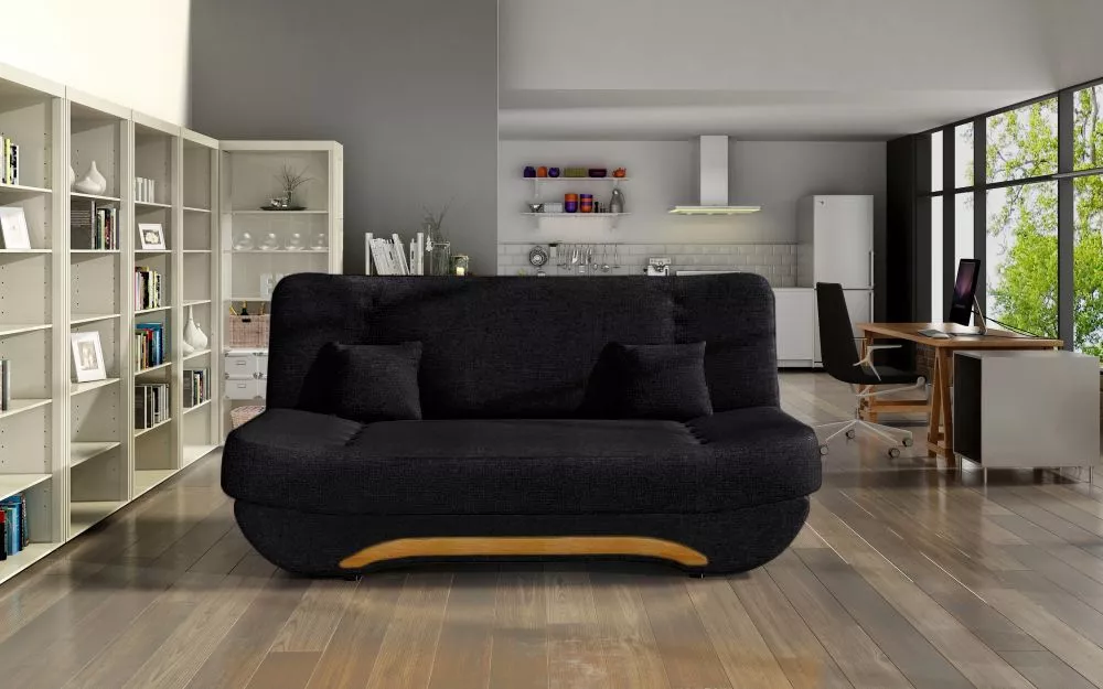 Dīvāns Ewa 2 Classic standard · Melns · 92 × 194 × 95 cm