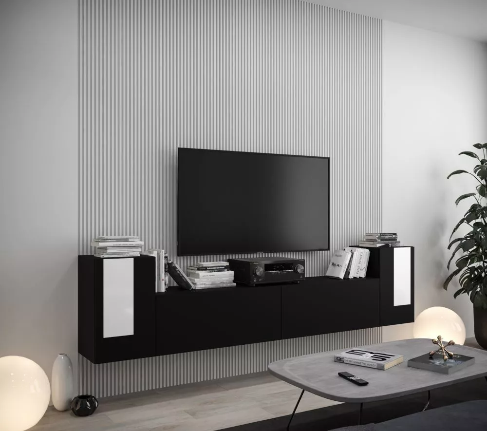 Sekcija New Concept C87 · Melns · 256 × 35 × 60 cm