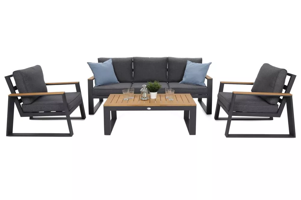 Terases mēbeles Rimini Grey Materiāls: alumīnijs + tehnorotangs, · Pelēks