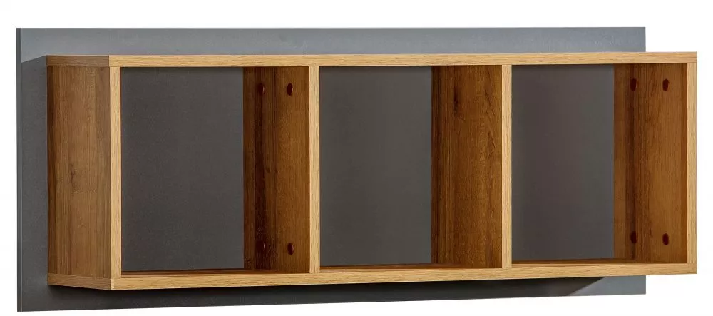 Plaukts Werso W12 · Antracīts + ozols riviera + balts · 104.5 × 41.2 × 23.6 cm