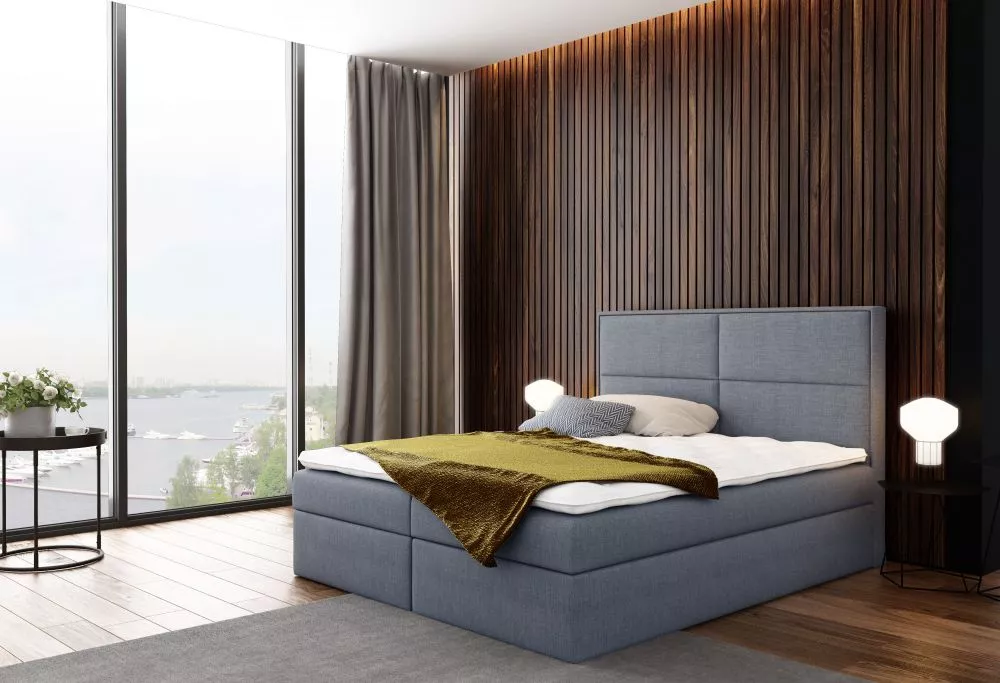 Gulta Grand Premium standard ar stelāžu Guļamvietas platums: 200 cm, Guļamvietas garums: 200 cm, · Zili pelēks · 200 × 2