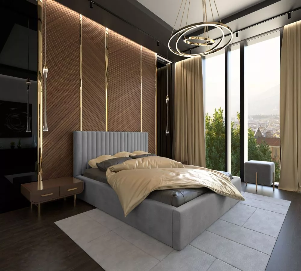 Gulta Vegas 01 Monolith Standard ar stelāžu Guļamvietas platums: 140 cm, Guļamvietas garums: 200 cm, stelāžas tips: koka