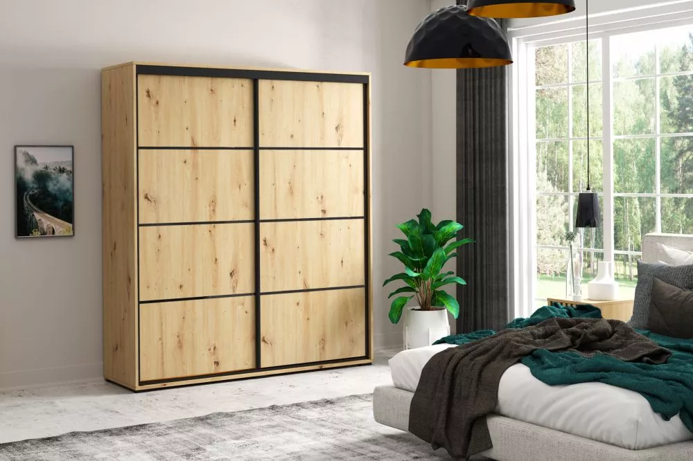 Skapis Modern A5 · Ozols artisan · 200 × 62 × 215 cm