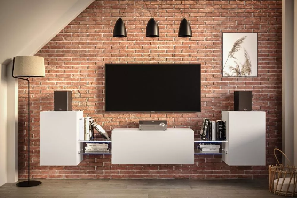 Sekcija Next AN93 ar LED · Balts · 226,2 × 35 × 60 cm