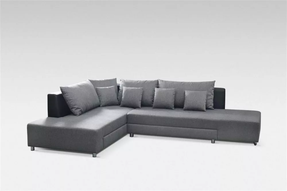 Dīvāns Split standard · Gaiši pelēks + melns · 223 × 307 × 82 cm
