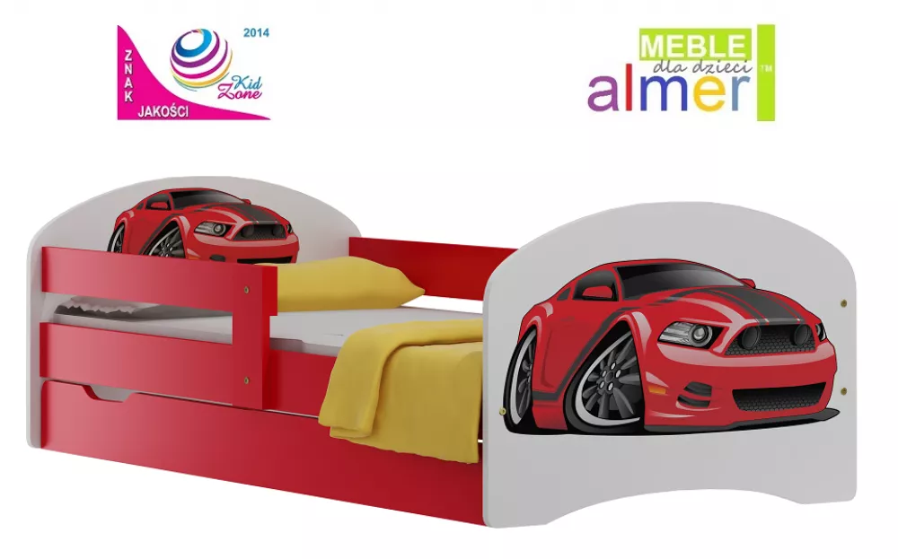 Bērnu gulta Auto 20S ar stelāžu Guļamvietas platums: 70 cm, Guļamvietas garums: 140 cm, · 82 × 144 × 65 cm