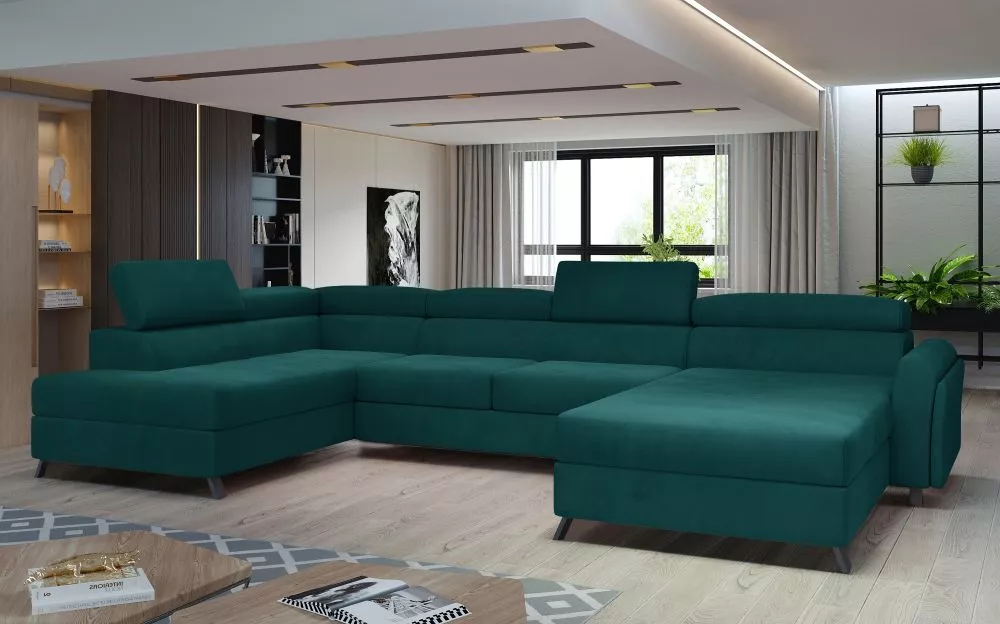 Dīvāns Josette Premium standard · Jūraszaļš · 190 × 360 × 98 cm