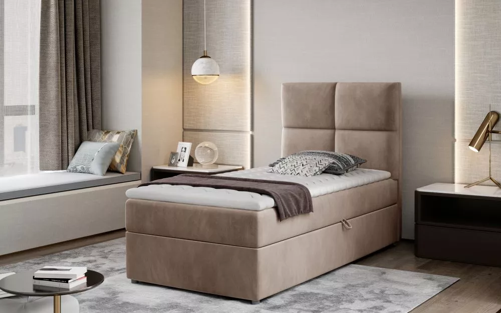 Gulta Rivia 90x200 Boxspring Premium Standard Guļamvietas platums: 90 cm, Guļamvietas garums: 200 cm, · Brūns · 90 × 210