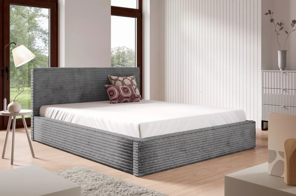 Gulta PK37 ar stelāžu Guļamvietas platums: 140 cm, Guļamvietas garums: 200 cm, stelāžas tips: metāla, · Tumši pelēks · 1