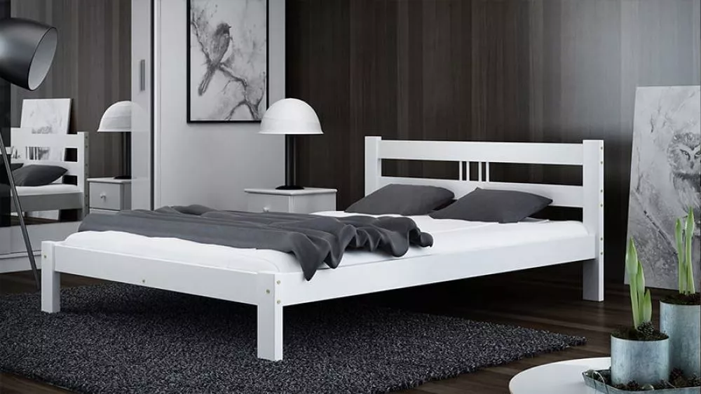 Gulta Nikola ar stelāžu Guļamvietas platums: 120 cm, Guļamvietas garums: 200 cm, · Balts · 130 × 208 × 71 cm