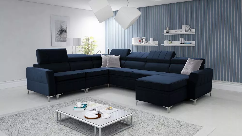 Dīvāns Bartez 7 Standard · Zila · 272 × 328 × 80 cm